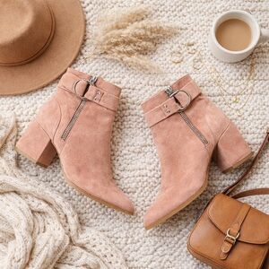 STEVEN by Steve Madden Johannah suede  buckle detail ankle booties ❤️